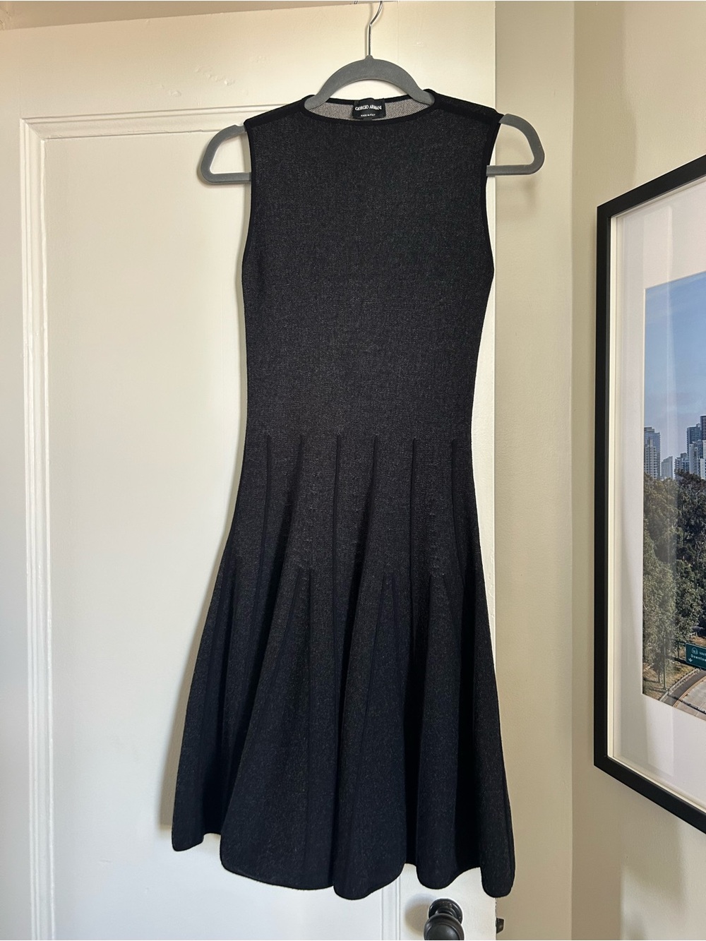 Giorgio Armani Made in Italy Virgin Wool Knit Fit & Flare Dress